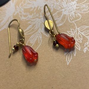 Red Art Deco Earrings